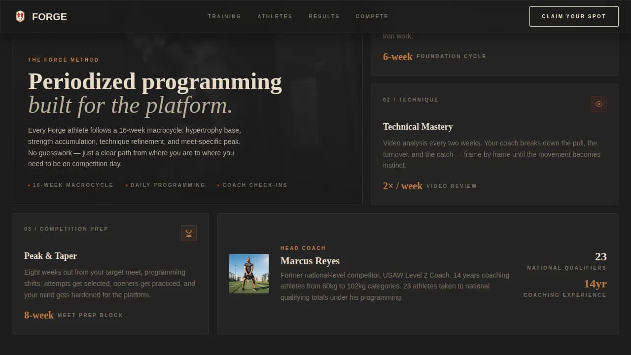 Powerhouse — Champion Strength Community Landing Page Template