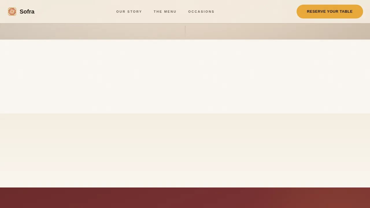 Middle Eastern Cuisine & Dining Expert Professional Website Template