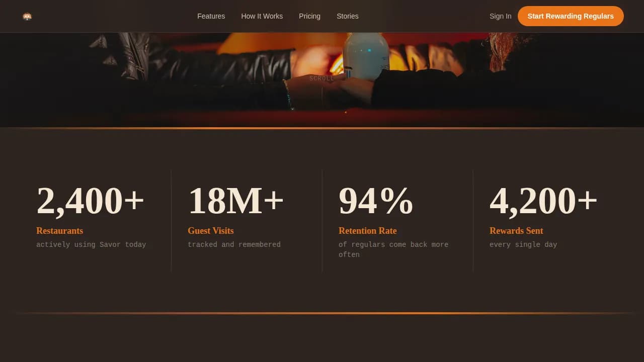 Indulge — Cozy Gourmet Dining Rewards Landing Page Template