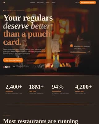 Indulge — Cozy Gourmet Dining Rewards Landing Page Template