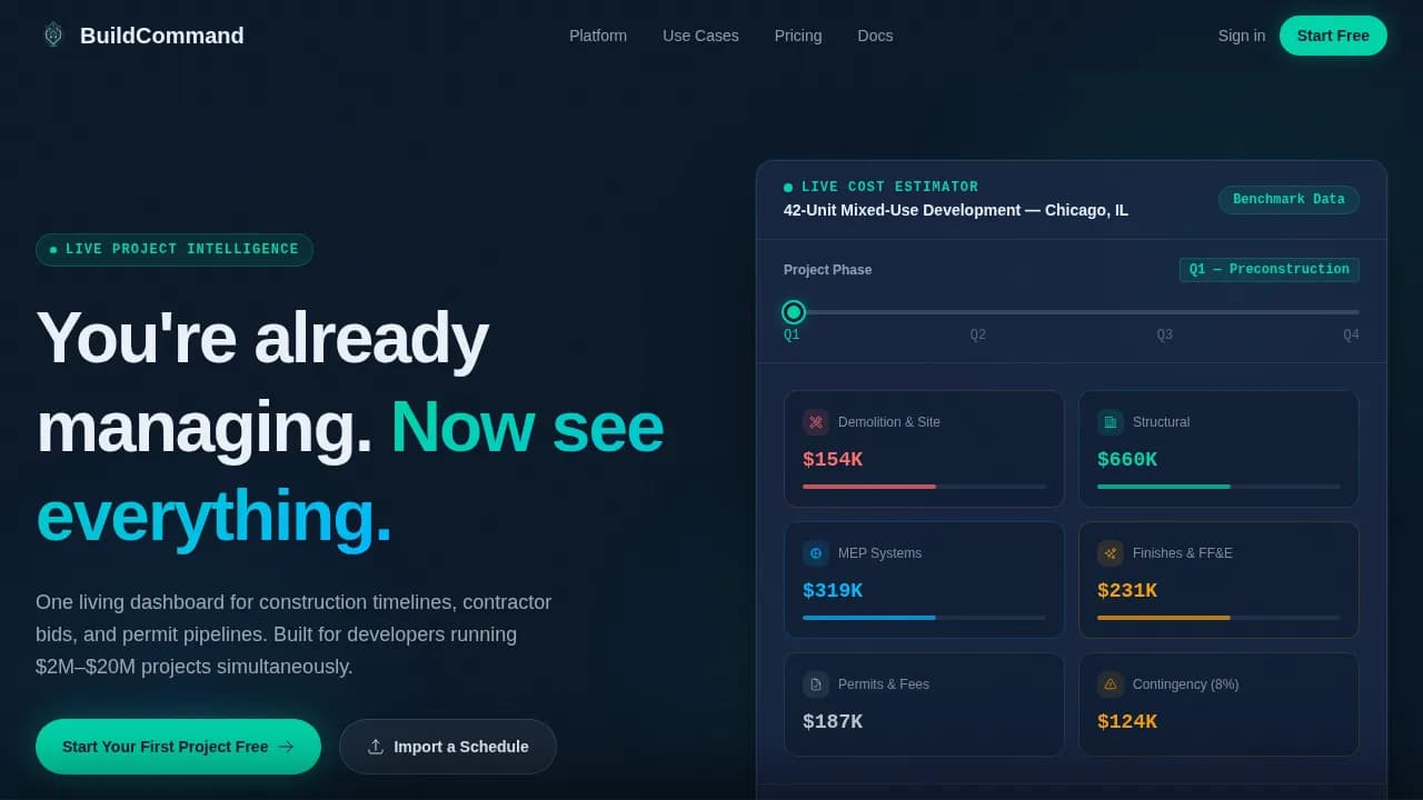 Construct — Live Development Oversight Landing Page Template
