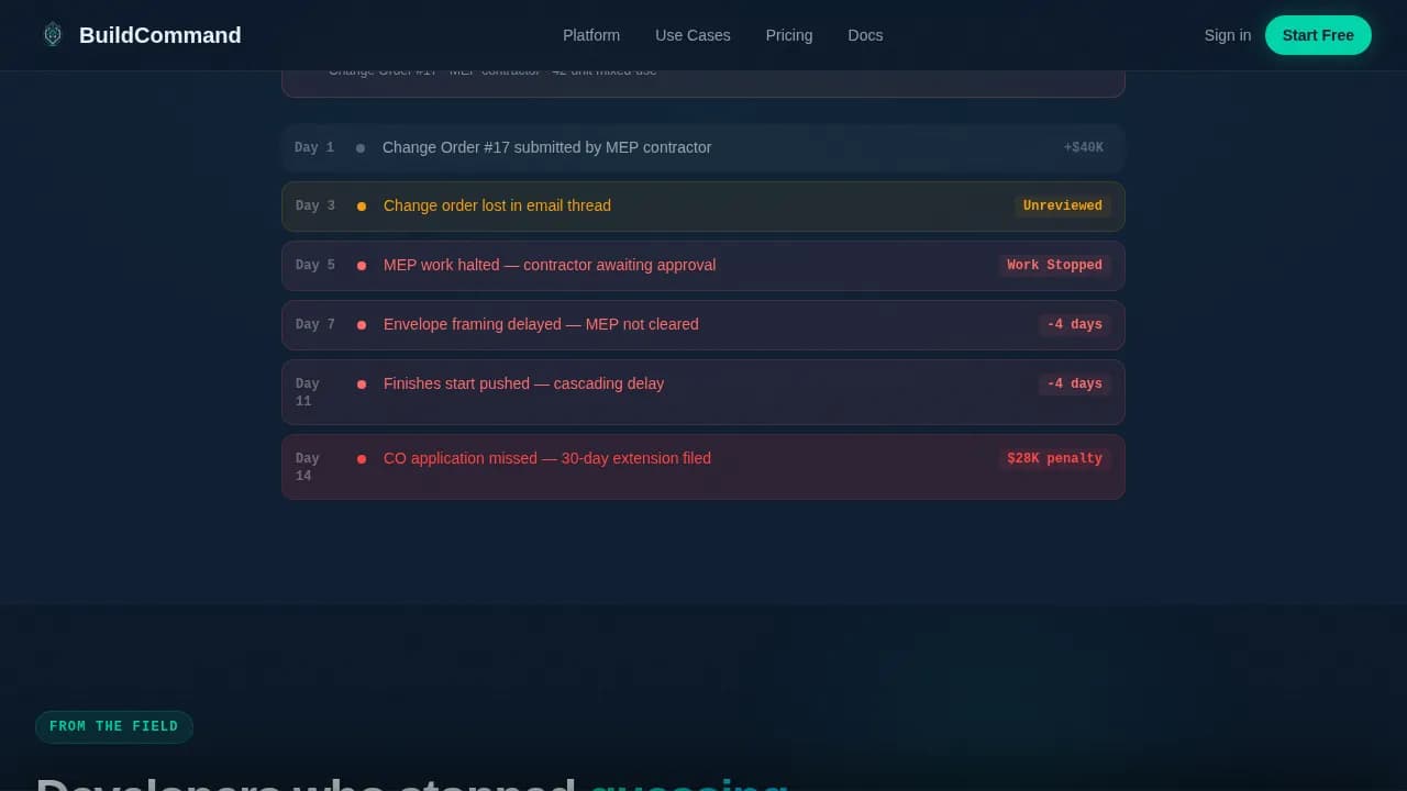 Construct — Live Development Oversight Landing Page Template