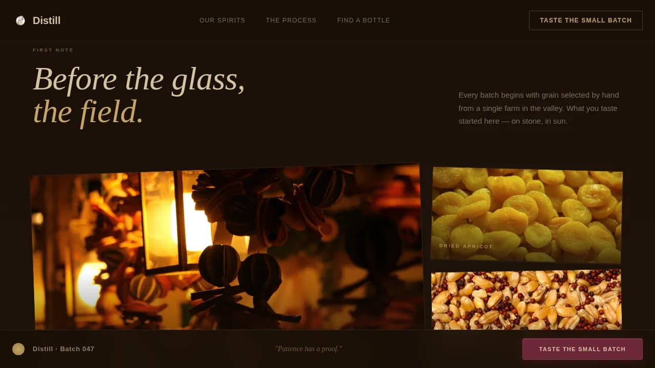 Craft — Premium Artisanal Spirits Landing Page Template