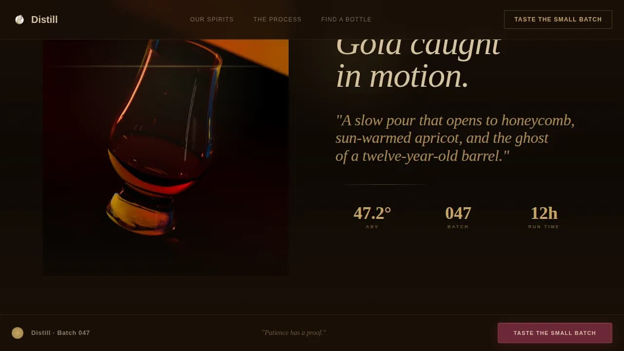 Craft — Premium Artisanal Spirits Landing Page Template