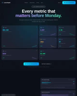 Ignition — Emerging Venture Metrics Landing Page Template