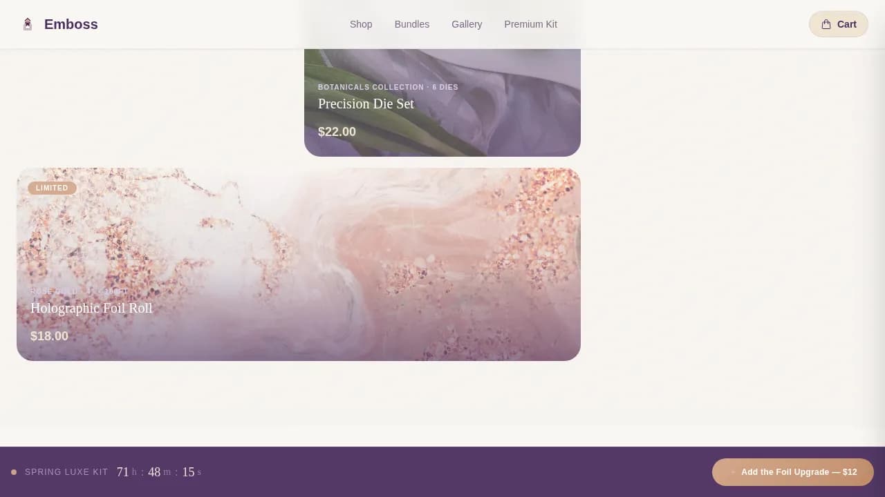 Emboss — Elegant Card Crafting Landing Page Template