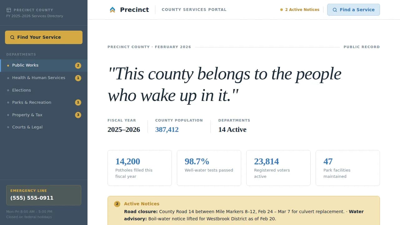 Civic — Streamlined Municipal Services Landing Page Template