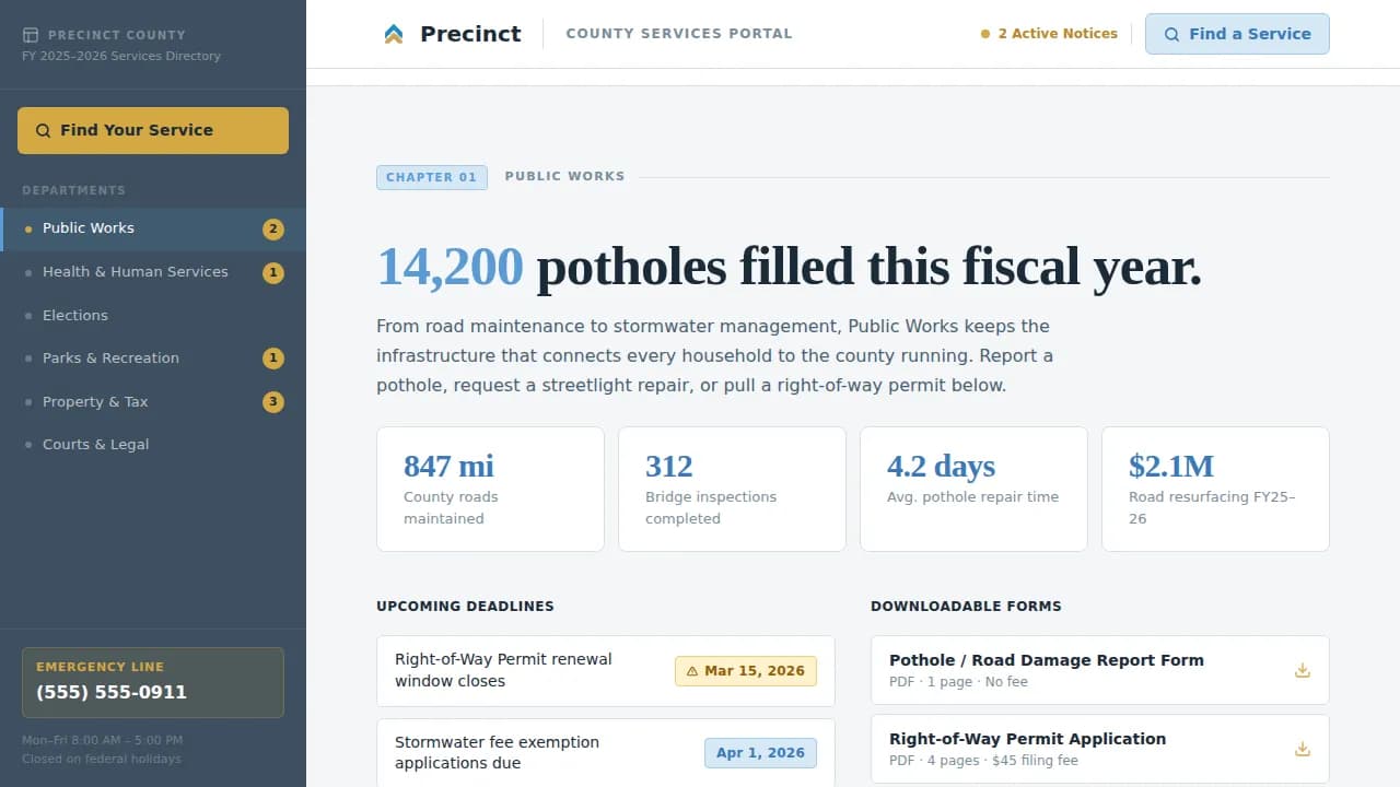 Civic — Streamlined Municipal Services Landing Page Template