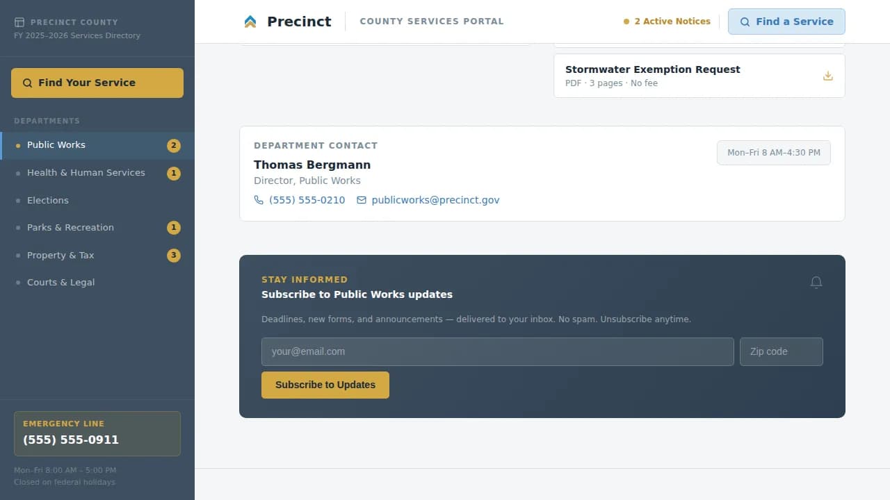 Civic — Streamlined Municipal Services Landing Page Template