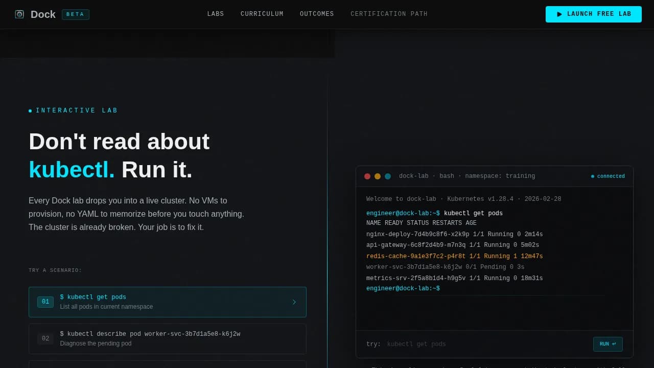 Dock — Advanced Container Orchestration Landing Page Template