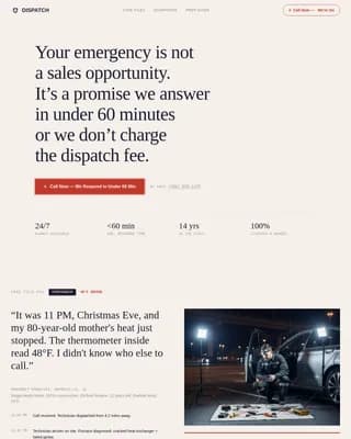Dispatch - Emergency HVAC Contractor Landing Page Template