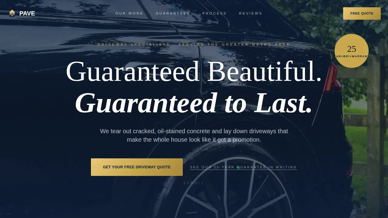 Pave — Expert Asphalt Installation Landing Page Template