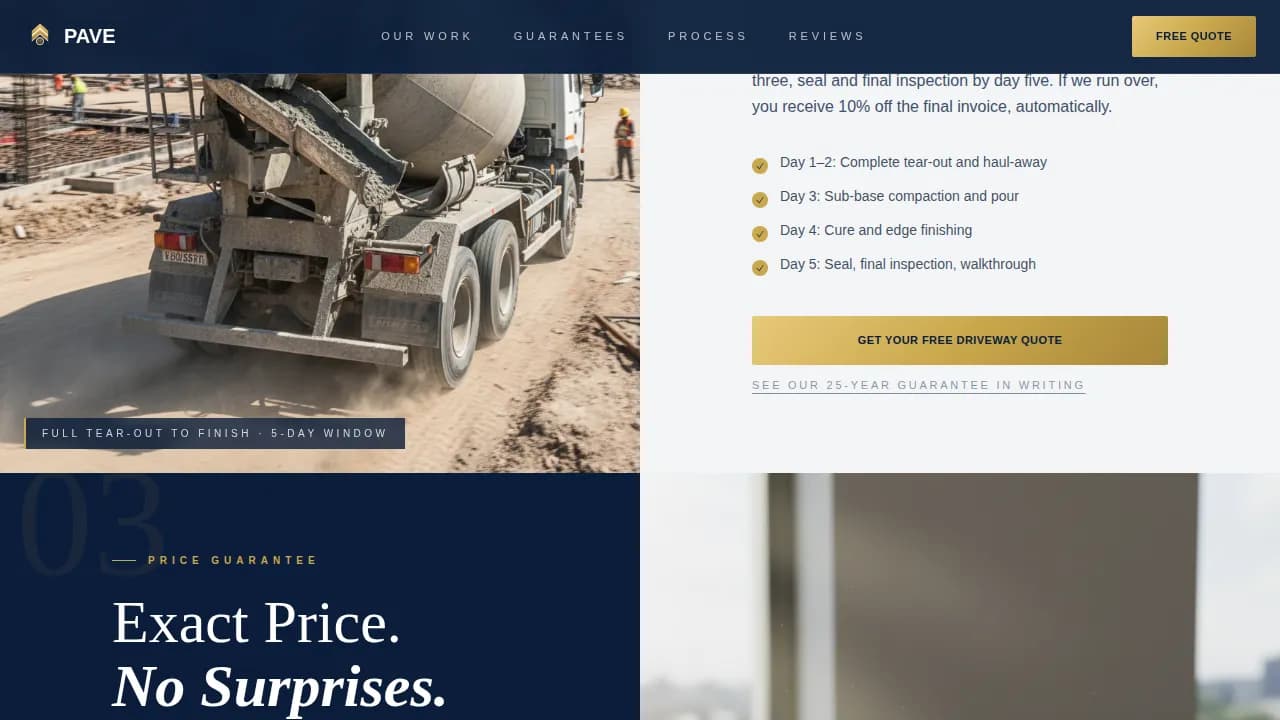 Pave — Expert Asphalt Installation Landing Page Template