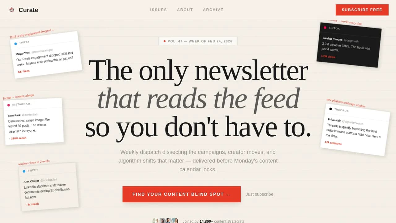 Curate — Influencer Discovery Platform Landing Page Template