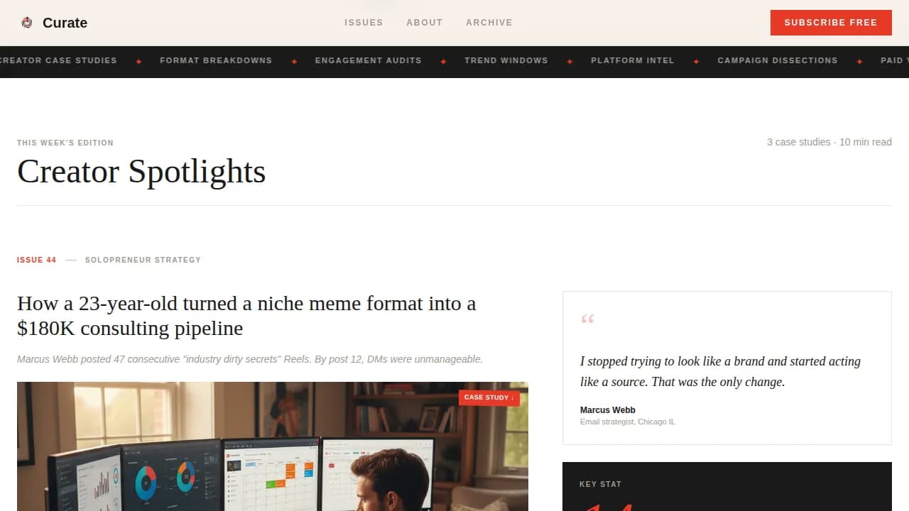 Curate — Influencer Discovery Platform Landing Page Template