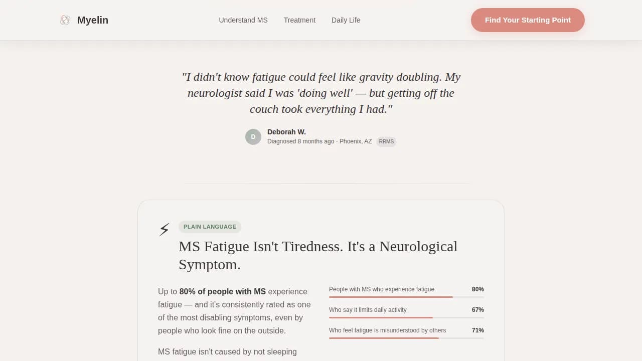 Myelin - Empowering MS Patient Education Landing Page Template