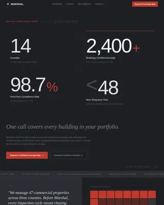 Marshal — Certified Fire Protection Landing Page Template