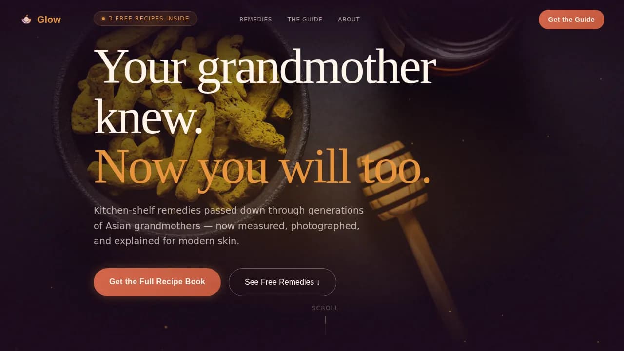 Glow — Natural Skincare Transformation Landing Page Template