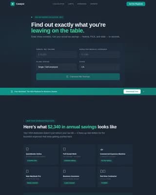 Catalyst - Smart HSA Tax Savings Calculator Landing Page Template