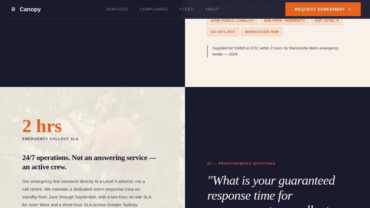 Canopy — Trusted Arborist Services Landing Page Template