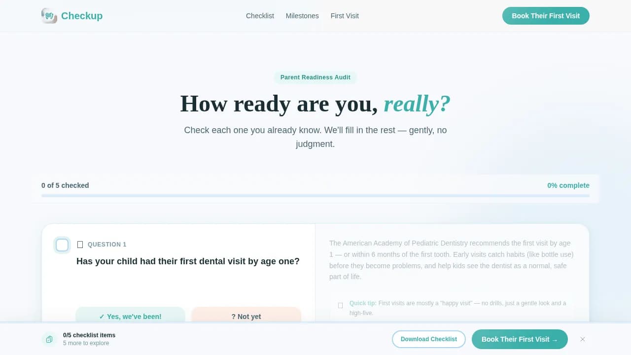 Checkup — Expert Kids Dentistry Landing Page Template