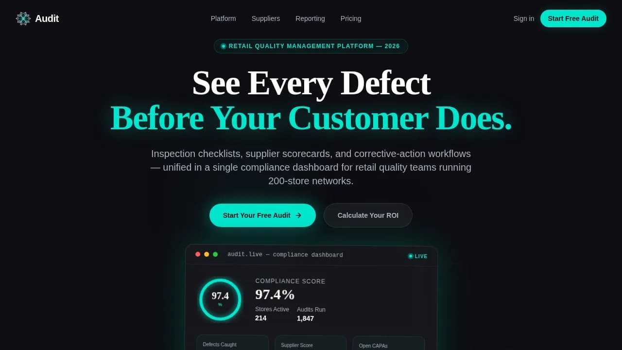 Audit — Smart Retail Compliance Landing Page Template
