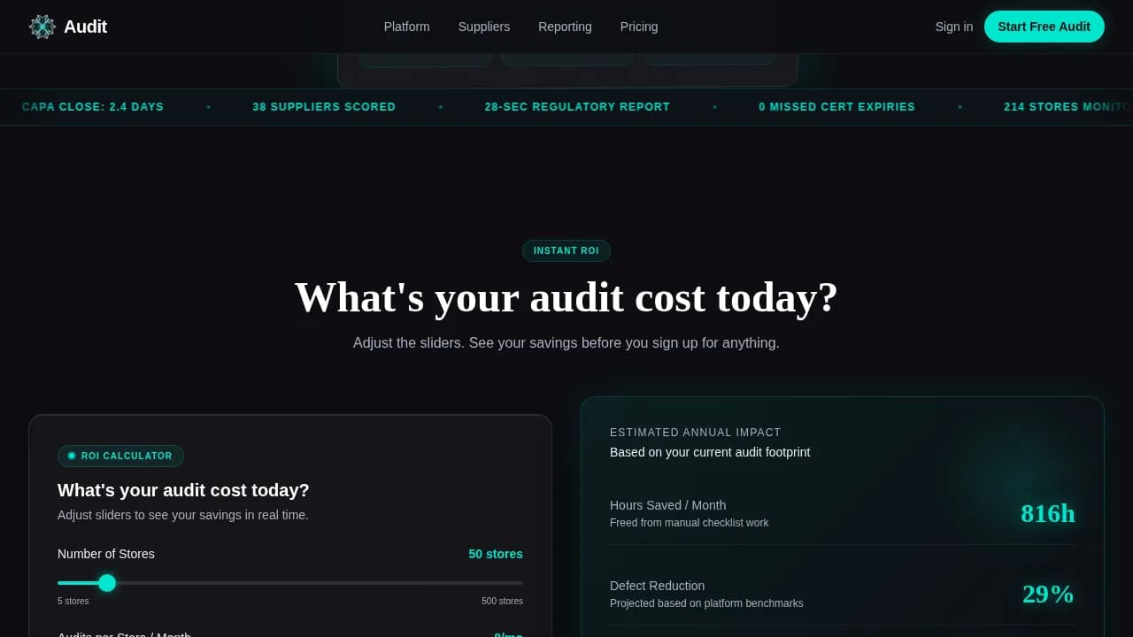Audit — Smart Retail Compliance Landing Page Template