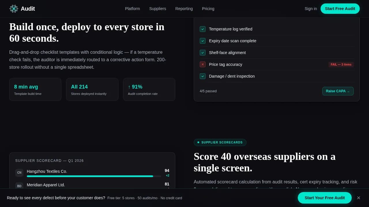Audit — Smart Retail Compliance Landing Page Template