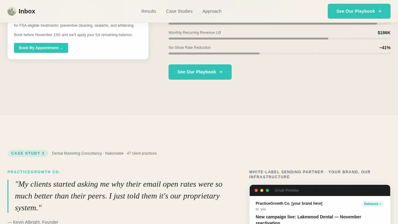 Inbox — Dental Marketing Automation Landing Page Template
