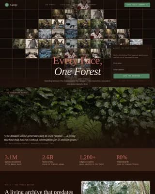 Canopy — Conservation Impact Nonprofit Landing Page Template