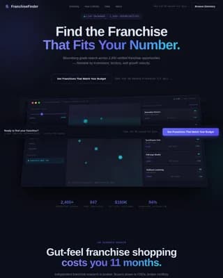 Venture — Instant Franchise Discovery Landing Page Template