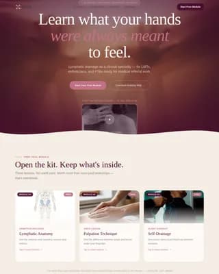 Flow — Expert Lymphatic Certification Landing Page Template