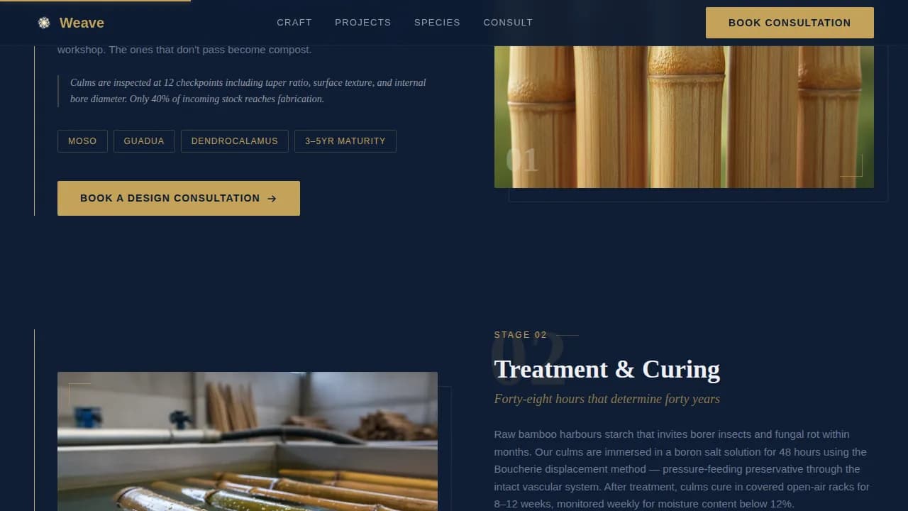 Loom — Sustainable Bamboo Craftwork Landing Page Template