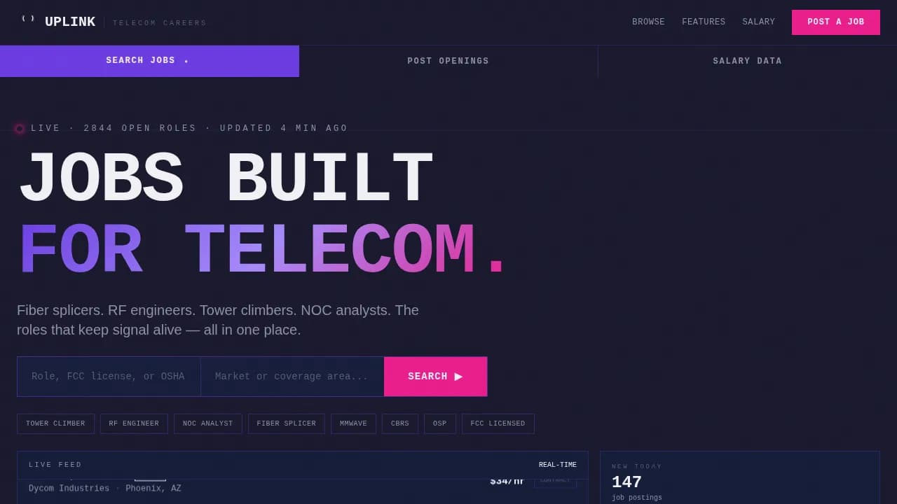 Network — Advanced Telecom Job Board Landing Page Template