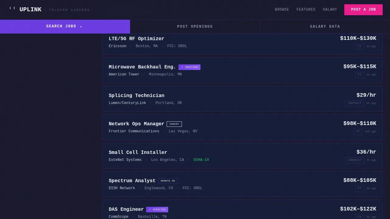 Network — Advanced Telecom Job Board Landing Page Template