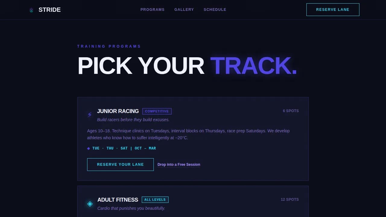 Traverse — Elite Nordic Sports Landing Page Template
