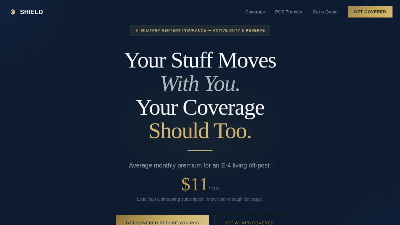 Military Service Member Insurance Comparison Website Template