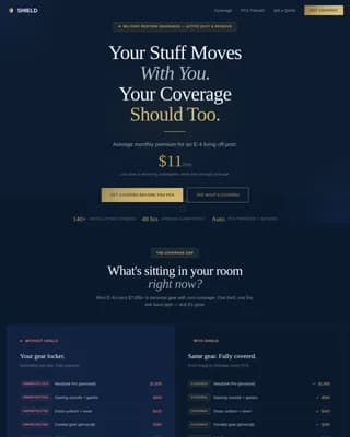 Military Service Member Insurance Comparison Website Template