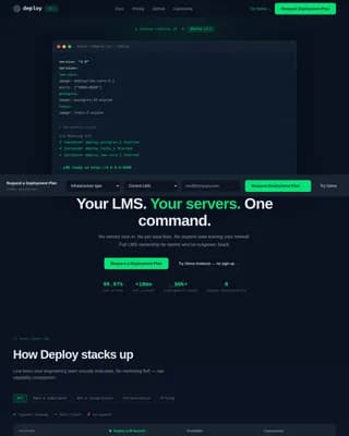 Deploy - Self-Hosted LMS Comparison Landing Page Template
