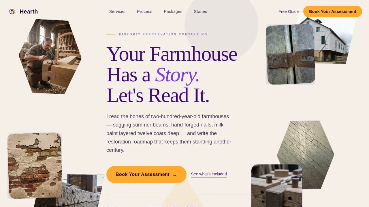 Preserve — Expert Heritage Consultant Landing Page Template