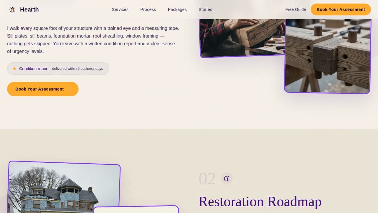 Preserve — Expert Heritage Consultant Landing Page Template