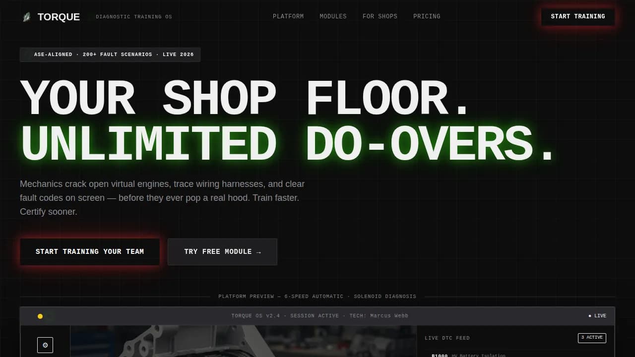 Powertrain — Elite Automotive Education Landing Page Template