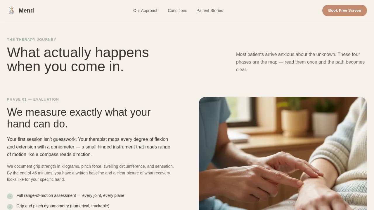 Restore — Expert Hand Rehabilitation Landing Page Template