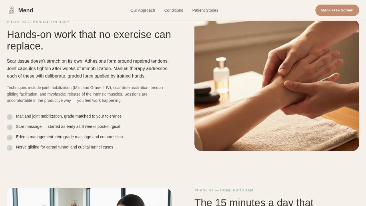 Restore — Expert Hand Rehabilitation Landing Page Template