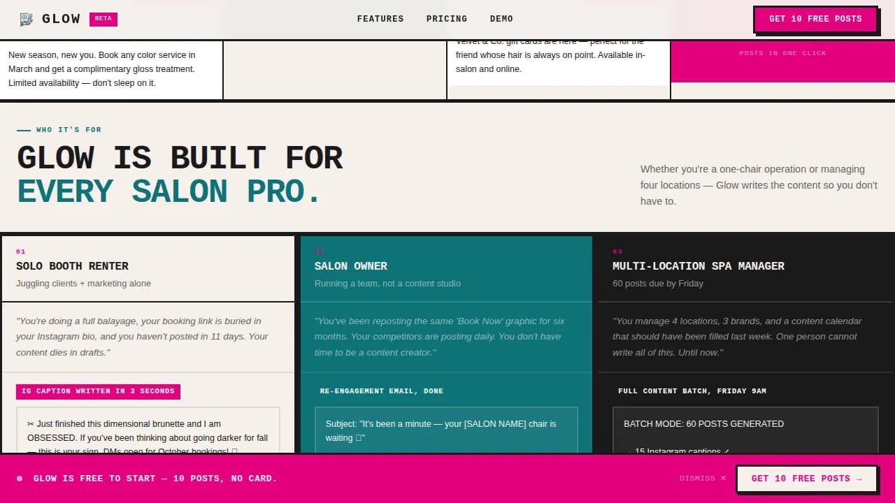 Radiance — Minimalist Beauty Automation Landing Page Template