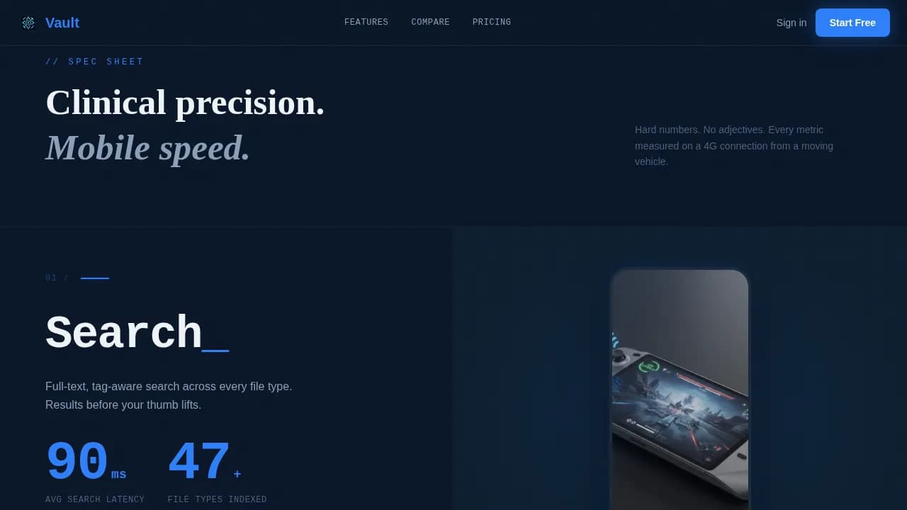 Archive — Mobile-First Asset Storage Landing Page Template