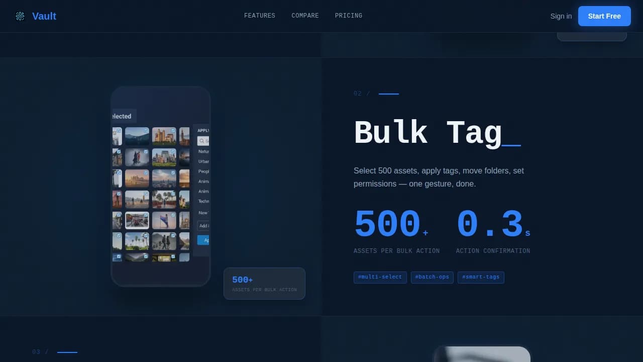 Archive — Mobile-First Asset Storage Landing Page Template