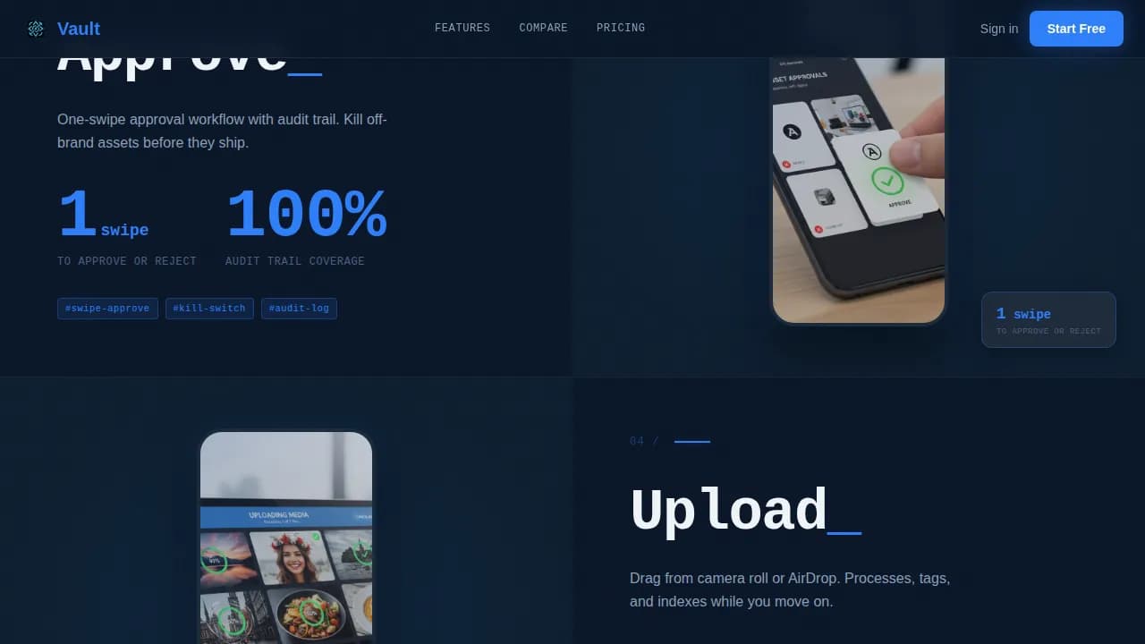 Archive — Mobile-First Asset Storage Landing Page Template