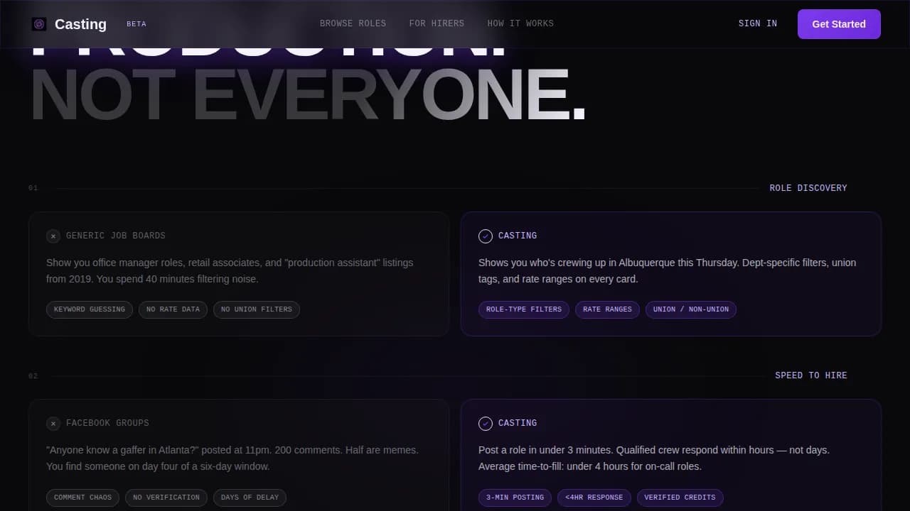 Audition — Dynamic Entertainment Careers Landing Page Template