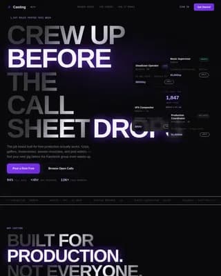 Audition — Dynamic Entertainment Careers Landing Page Template